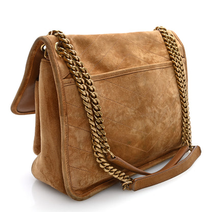 Saint Laurent Suede Monogram Medium Niki Chain Satchel Cinnamon 3 of 9