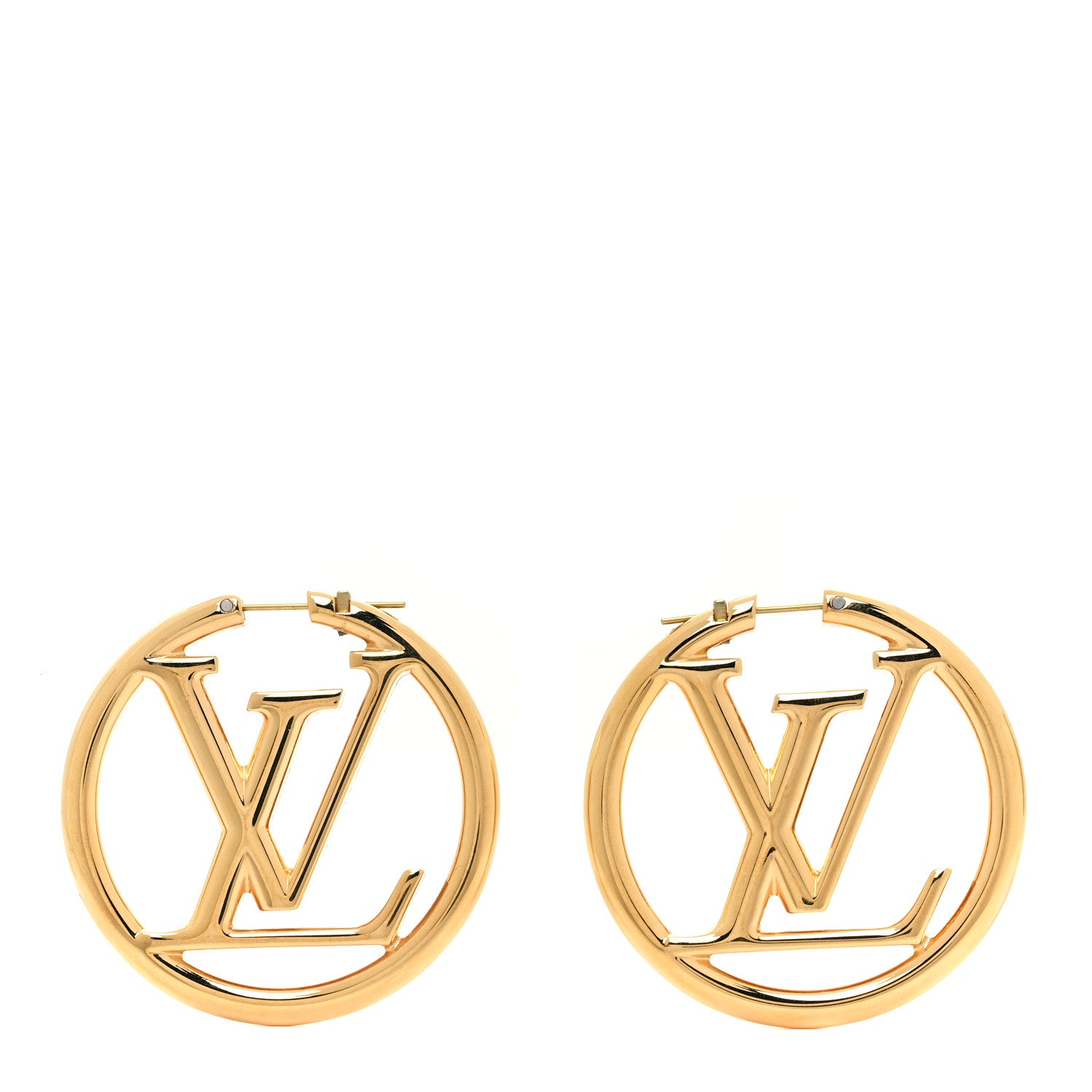 Louis Vuitton Metal Louise Hoop Earrings Gold 1 of 5
