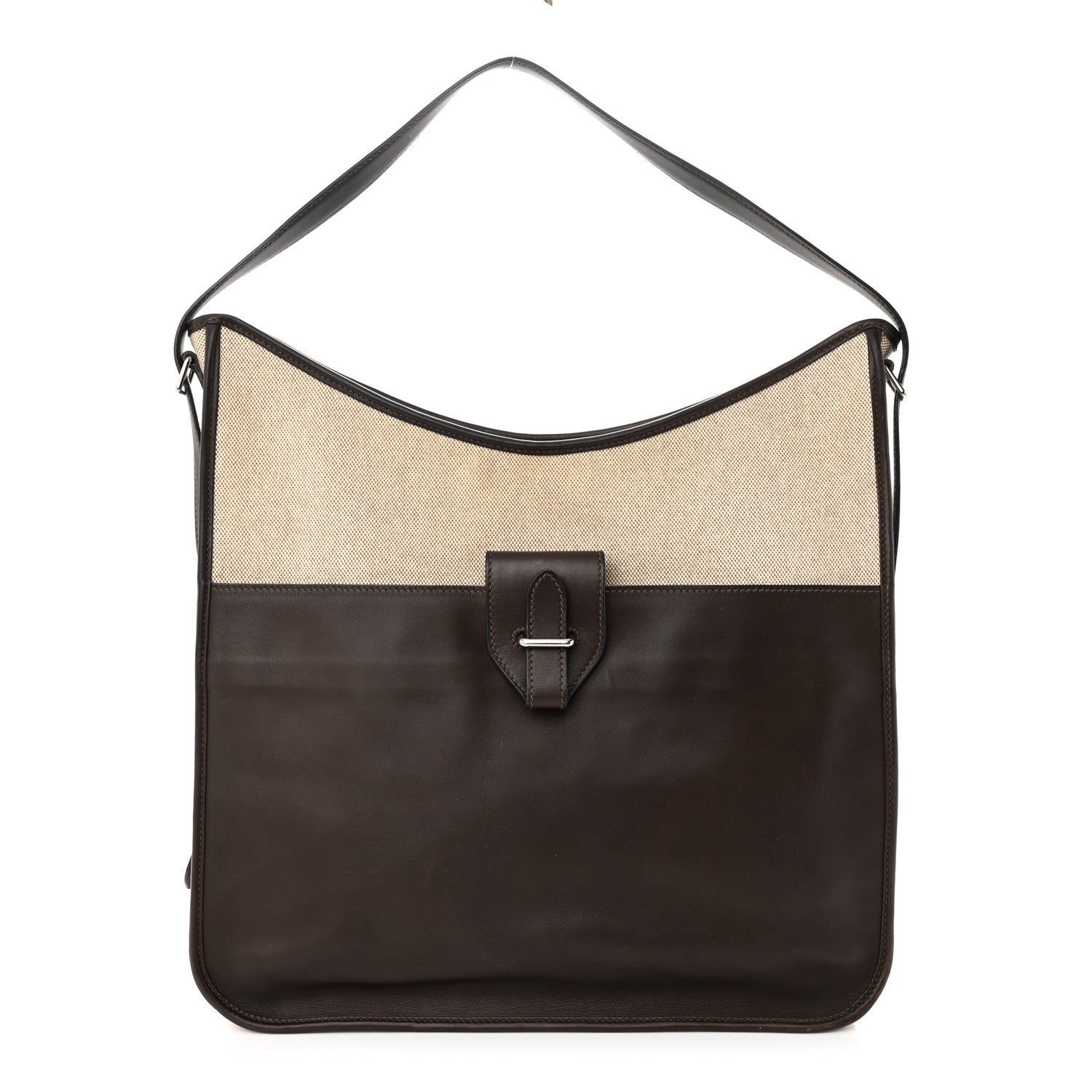 Hermes Toile Swift Jumping Shopping Bag Chocolate 1 of 11