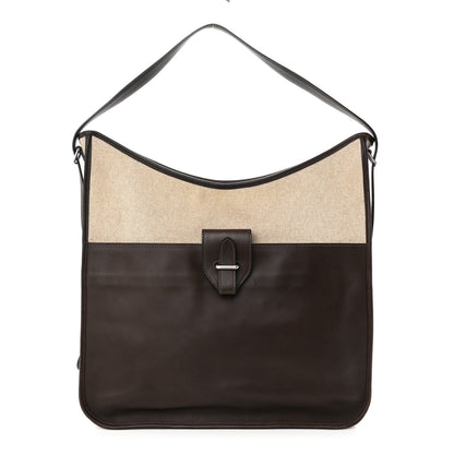Hermes Toile Swift Jumping Shopping Bag Chocolate 1 of 11