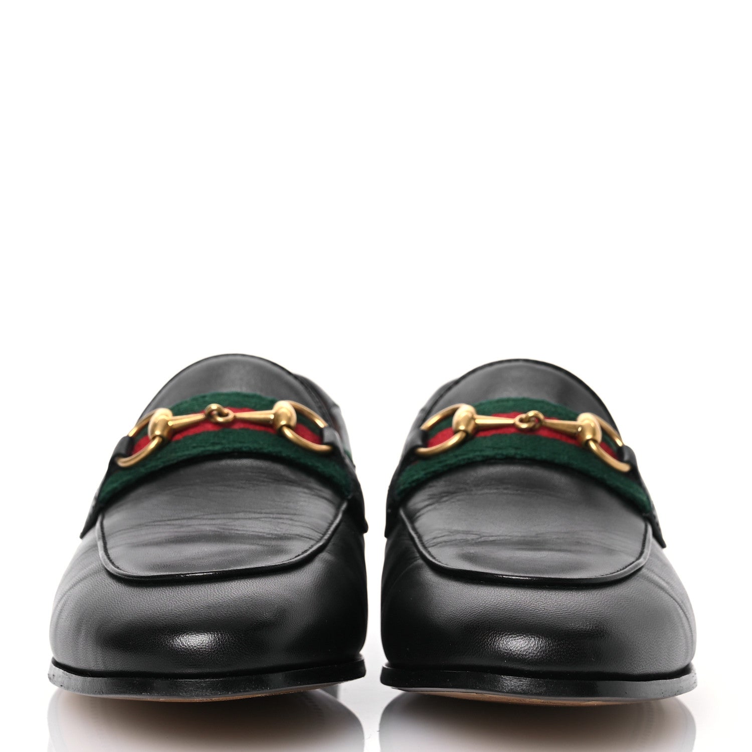 Gucci Malaga Kid Web Womens Horsebit Loafers 35.5 Black 2 of 15