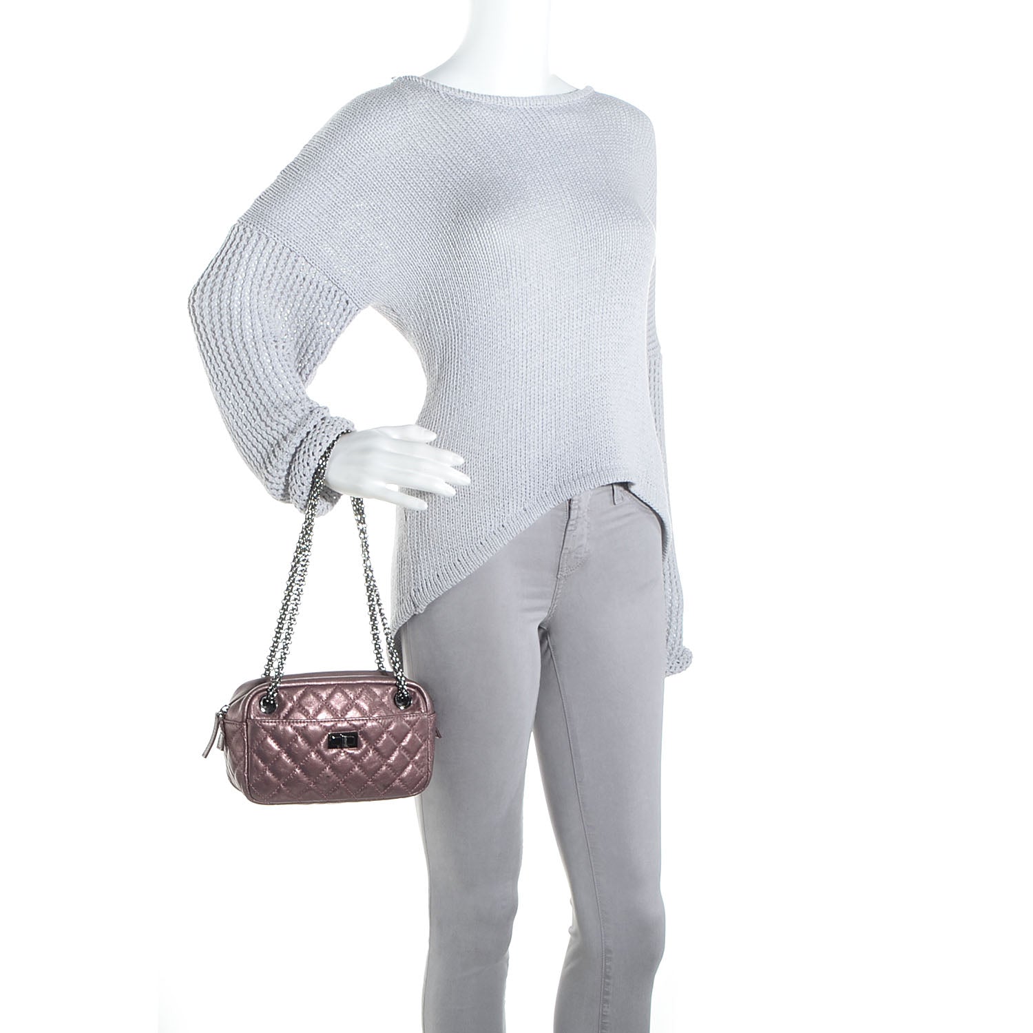 Chanel Metallic Aged Calfskin Quilted Small Reissue Camera Case Rose Fonce 2 of 8