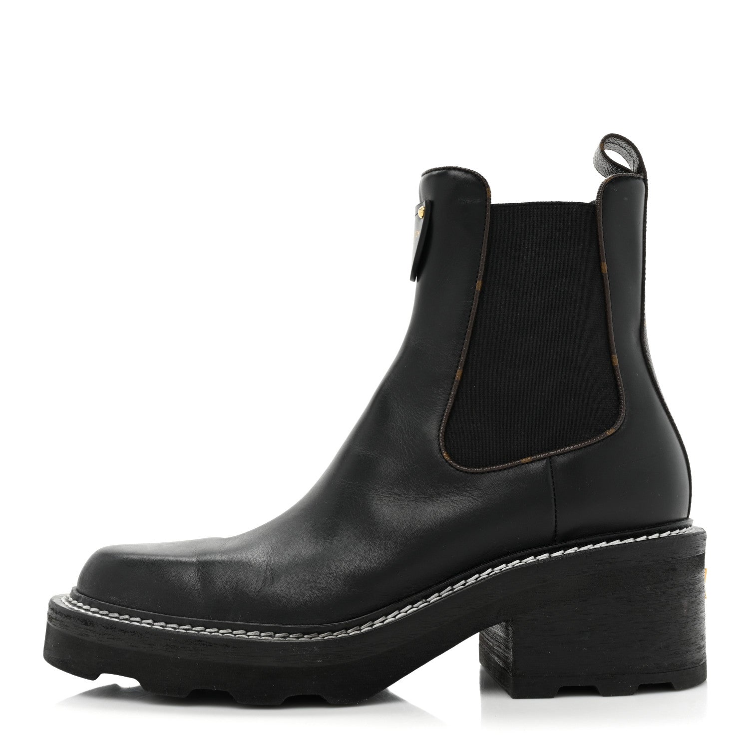 Louis Vuitton Calfskin Monogram Beaubourg Ankle Boots 40 Black 1 of 16
