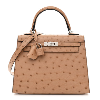 Hermes Ostrich Kelly Sellier 25 Chai 1 of 12