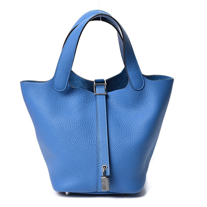 Hermes Taurillon Clemence Picotin Lock 18 PM Mykonos 1 of 9