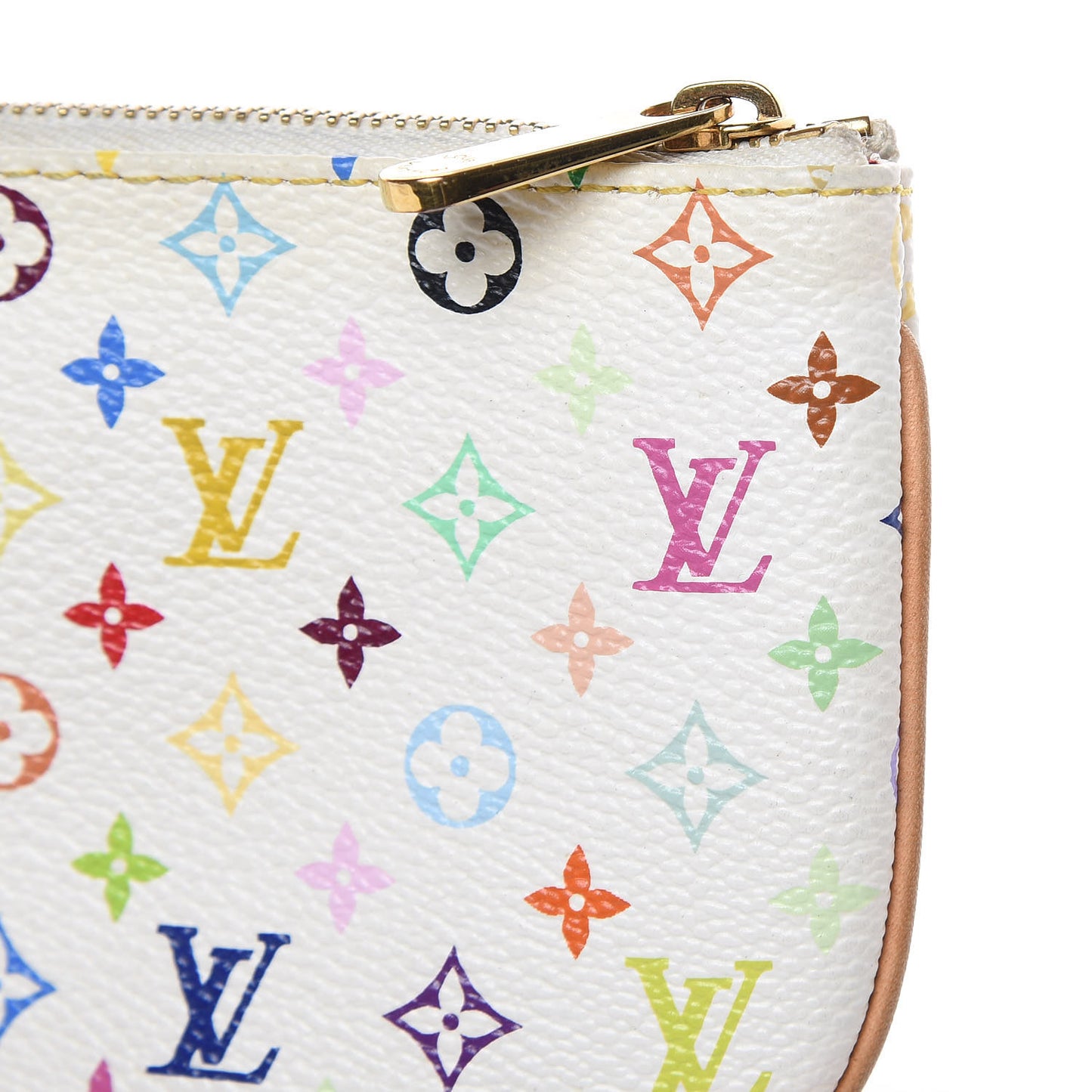 Monogram Multicolor Pochette Plate MM White