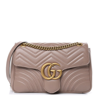 Gucci Calfskin Matelasse Medium GG Marmont Shoulder Bag Porcelain Rose 1 of 11