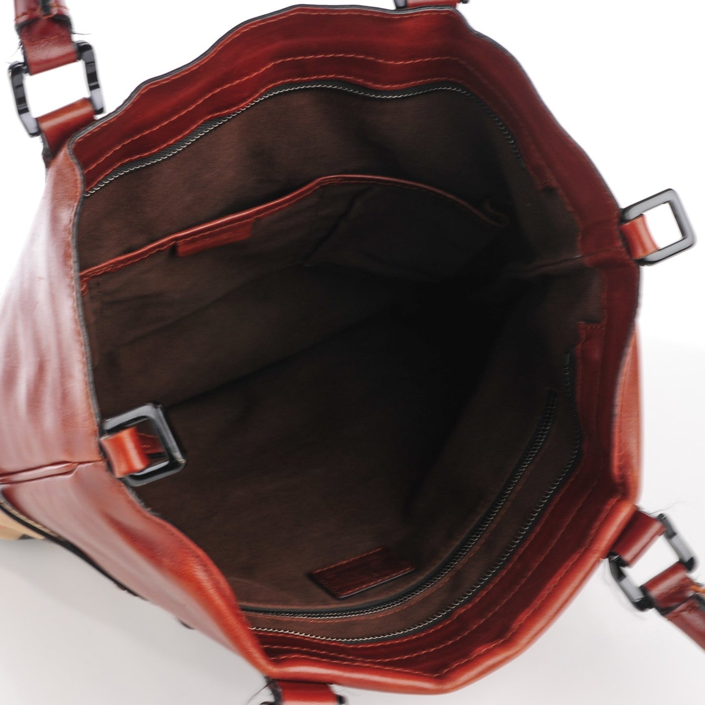 House Check Bridle Calfskin Tote Tan
