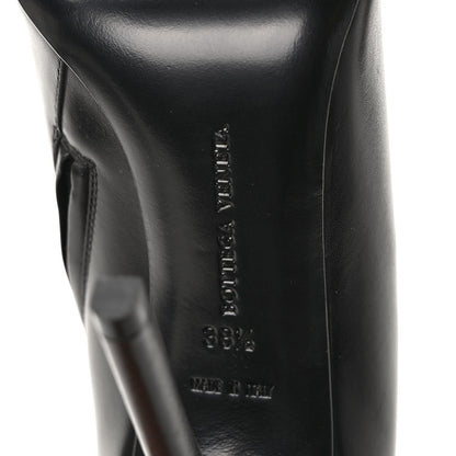 Bottega Veneta Gleam Calfskin Ankle Strap High Heel Booties 38.5 Black 5 of 7