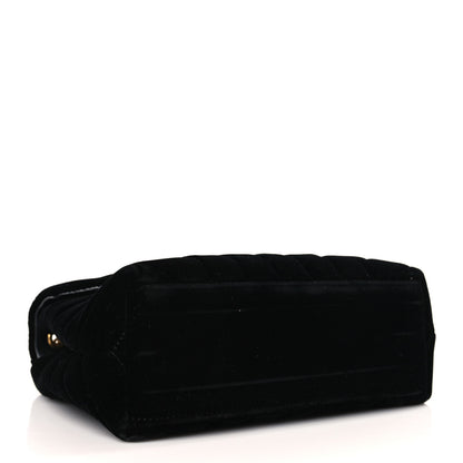 Saint Laurent Velvet Y Quilted Monogram Small Loulou Chain Satchel Black 4 of 9