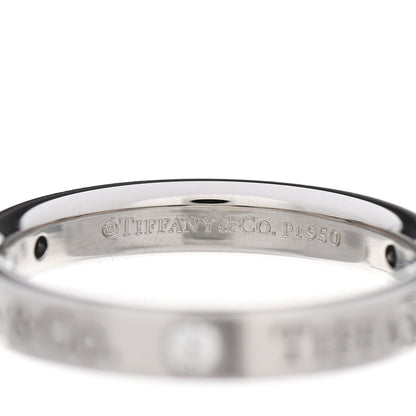 Tiffany Platinum Diamond Logo Band Ring 50 5.25 4 of 5