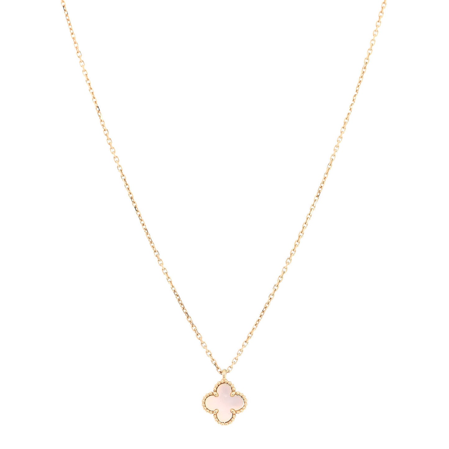 18K Yellow Gold Mother of Pearl Sweet Alhambra Pendant Necklace