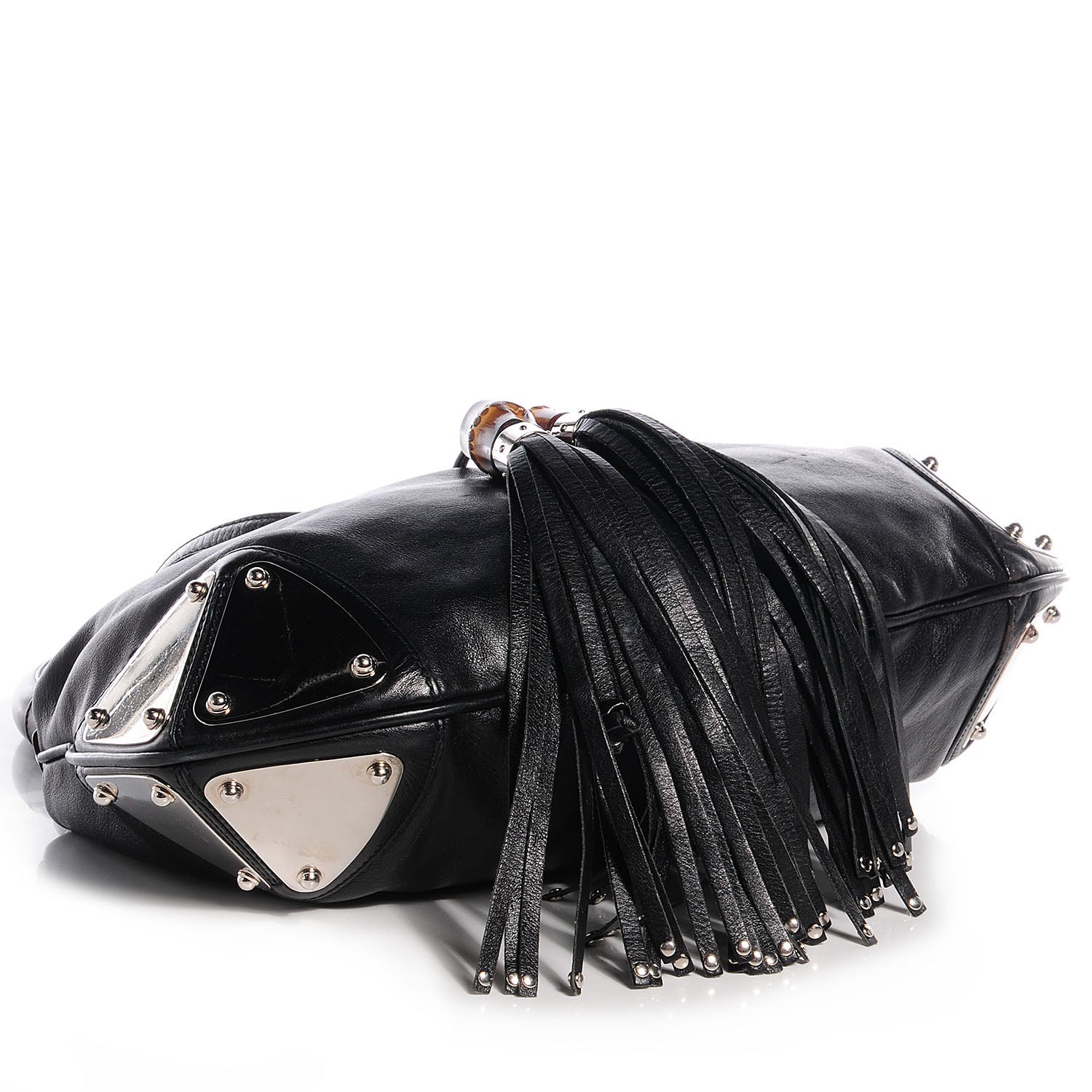 Gucci Calfskin Medium Indy Top Handle Hobo Black 4 of 7