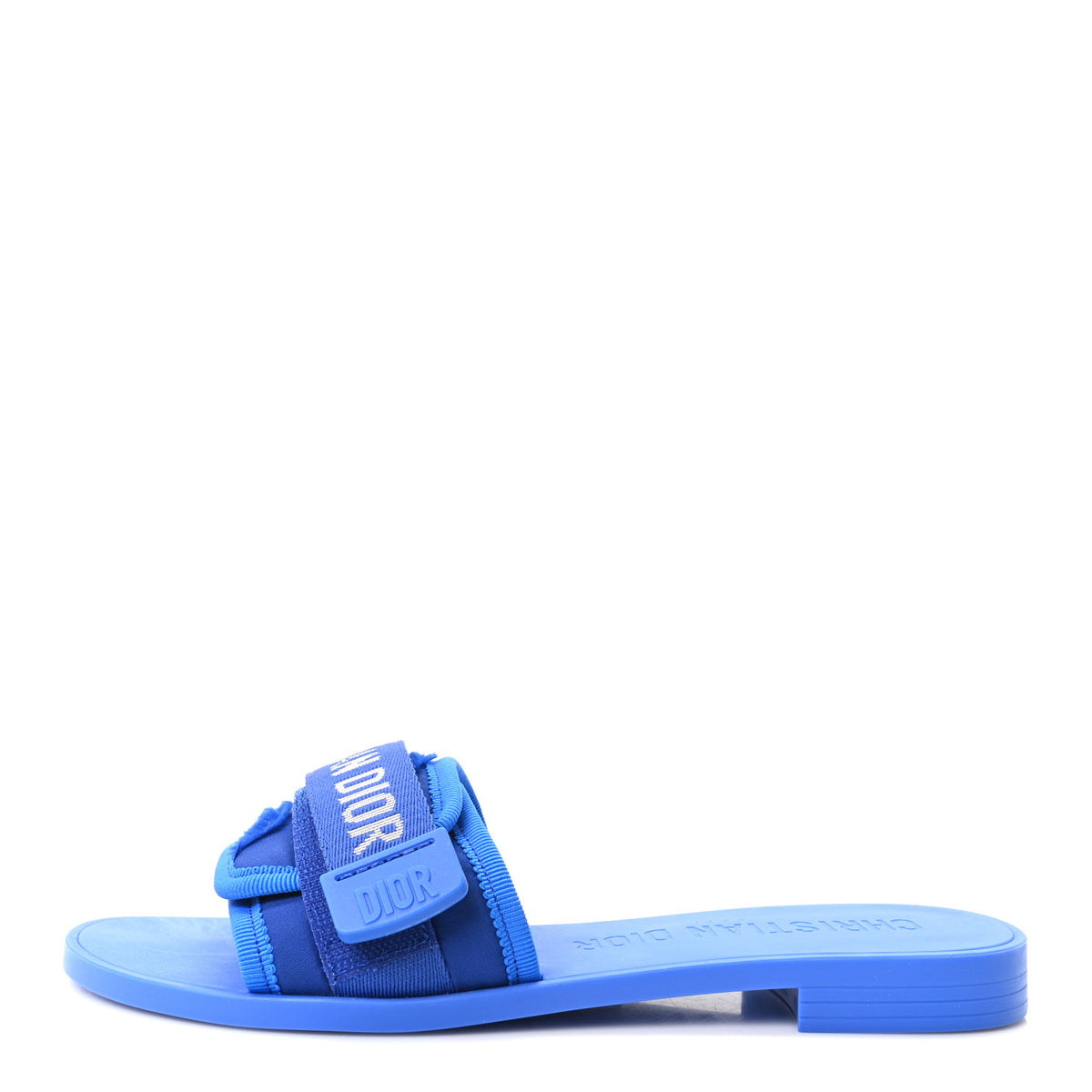 Technical Stretch Fabric Camouflage Dio(r)evolution Slide Sandals 35 Blue Fluo