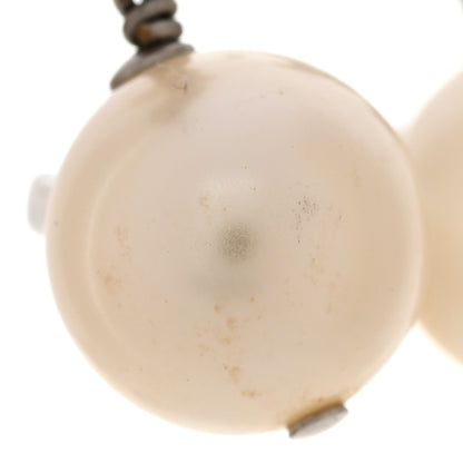 Chanel Crystal Pearl CC Drop Earrings Silver 5 of 6