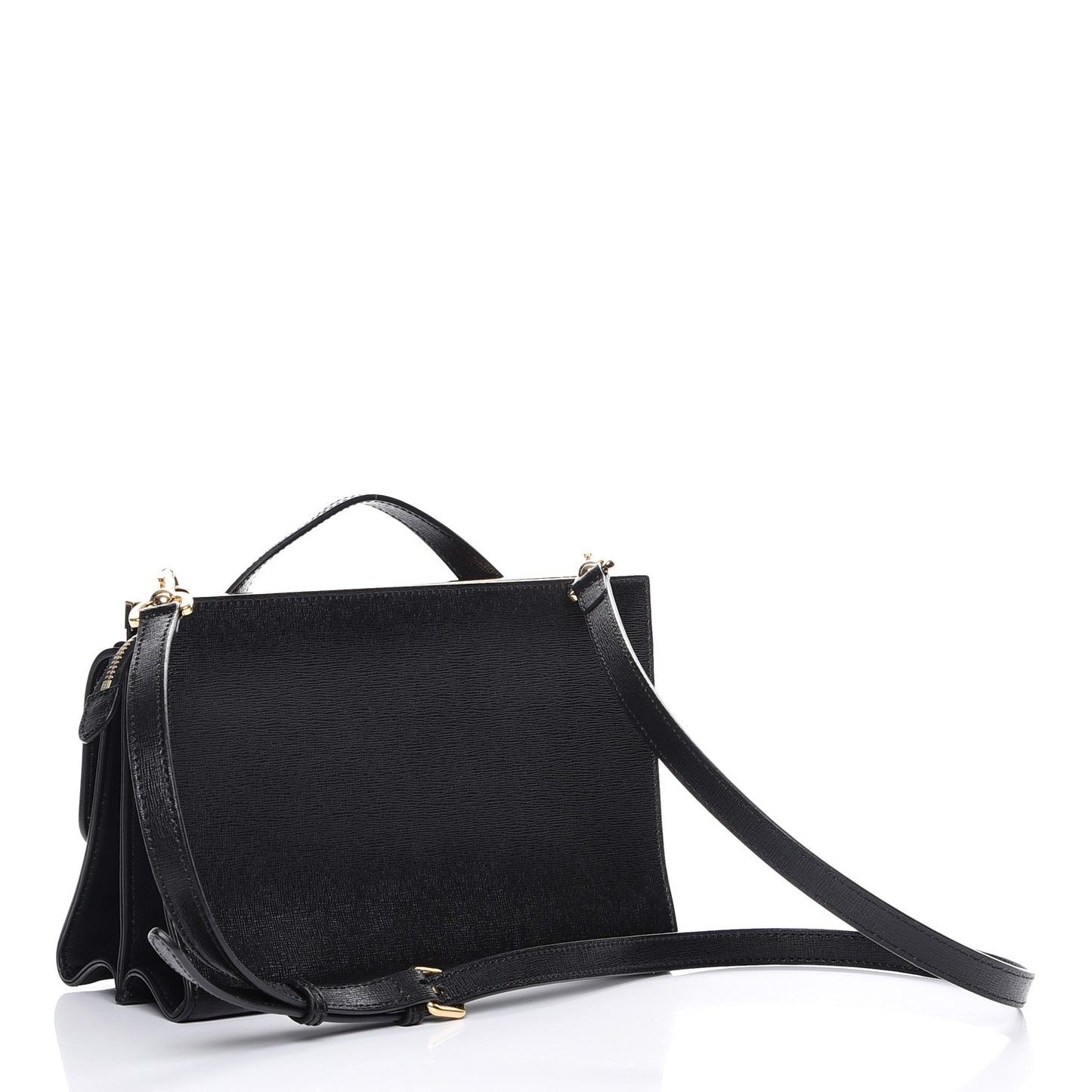Vitello Elite Studded Monster Mini Demi Jour Shoulder Bag Black