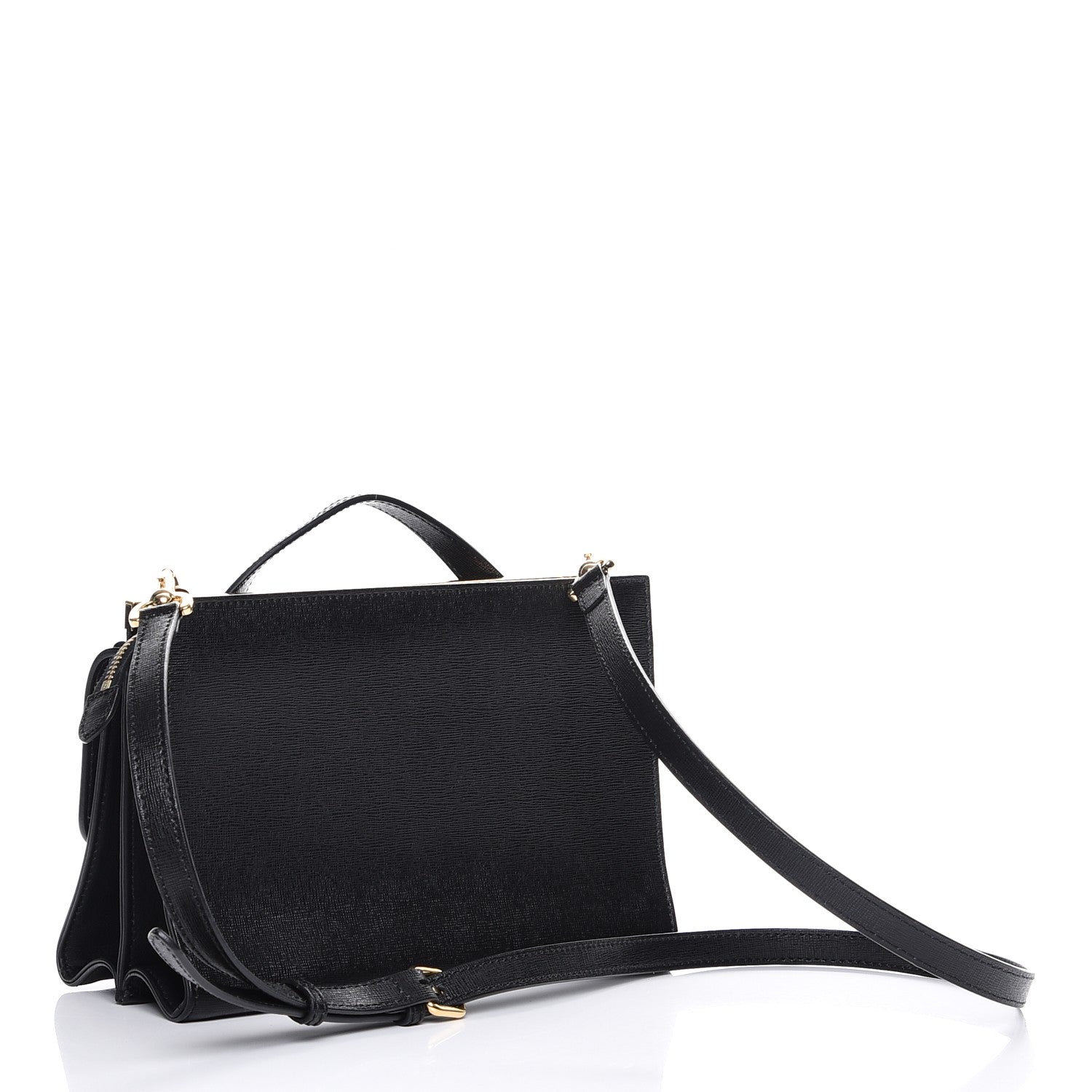 Fendi Vitello Elite Studded Monster Mini Demi Jour Shoulder Bag Black 3 of 7