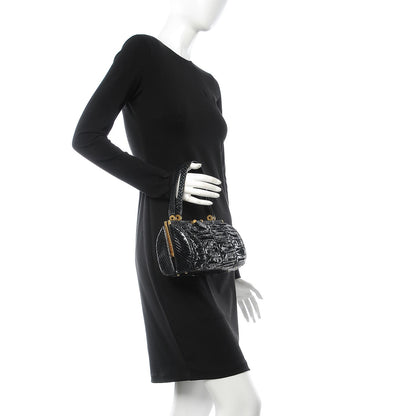 Judith Leiber Glazed Snakeskin Frame Evening Bag Black 2 of 9