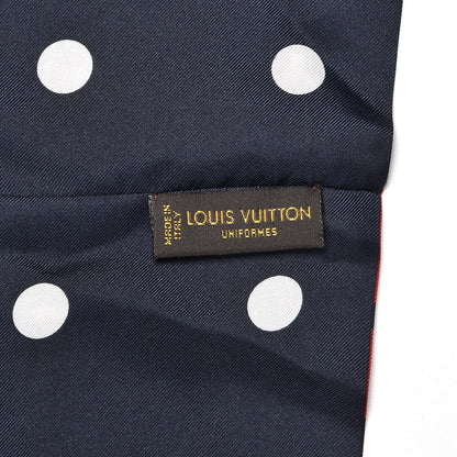 Louis Vuitton Silk Leopard Snood Scarf Red Rouge Blue Infini 4 of 4