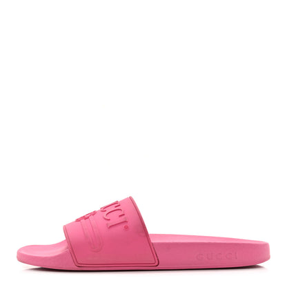 Gucci Rubber Womens Logo Slide Sandals 39 Fuchsia 1 of 10