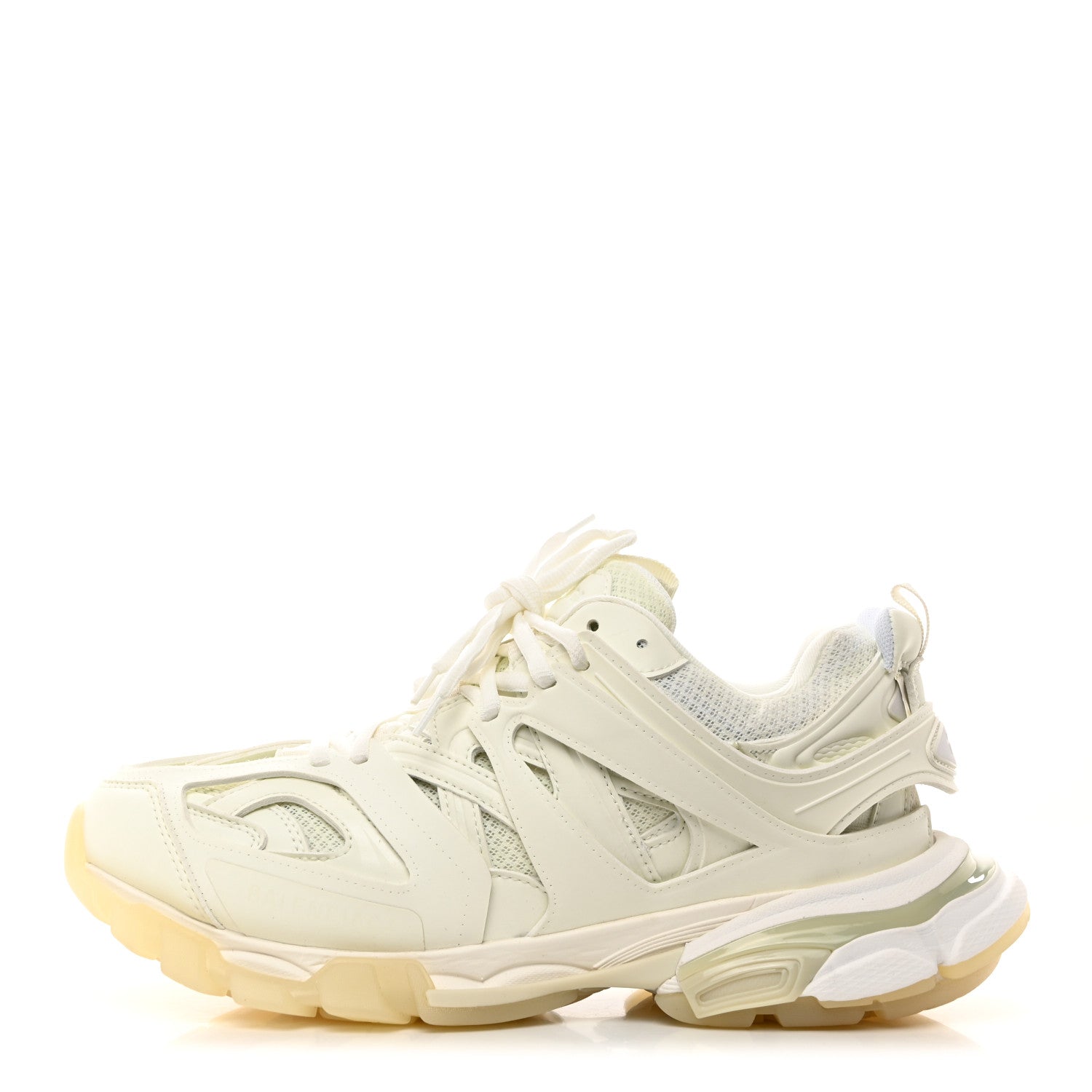 Balenciaga Mesh Nubuck Effect Fabric Glow in the Dark Womens Track Sneakers 41 White 1 of 9