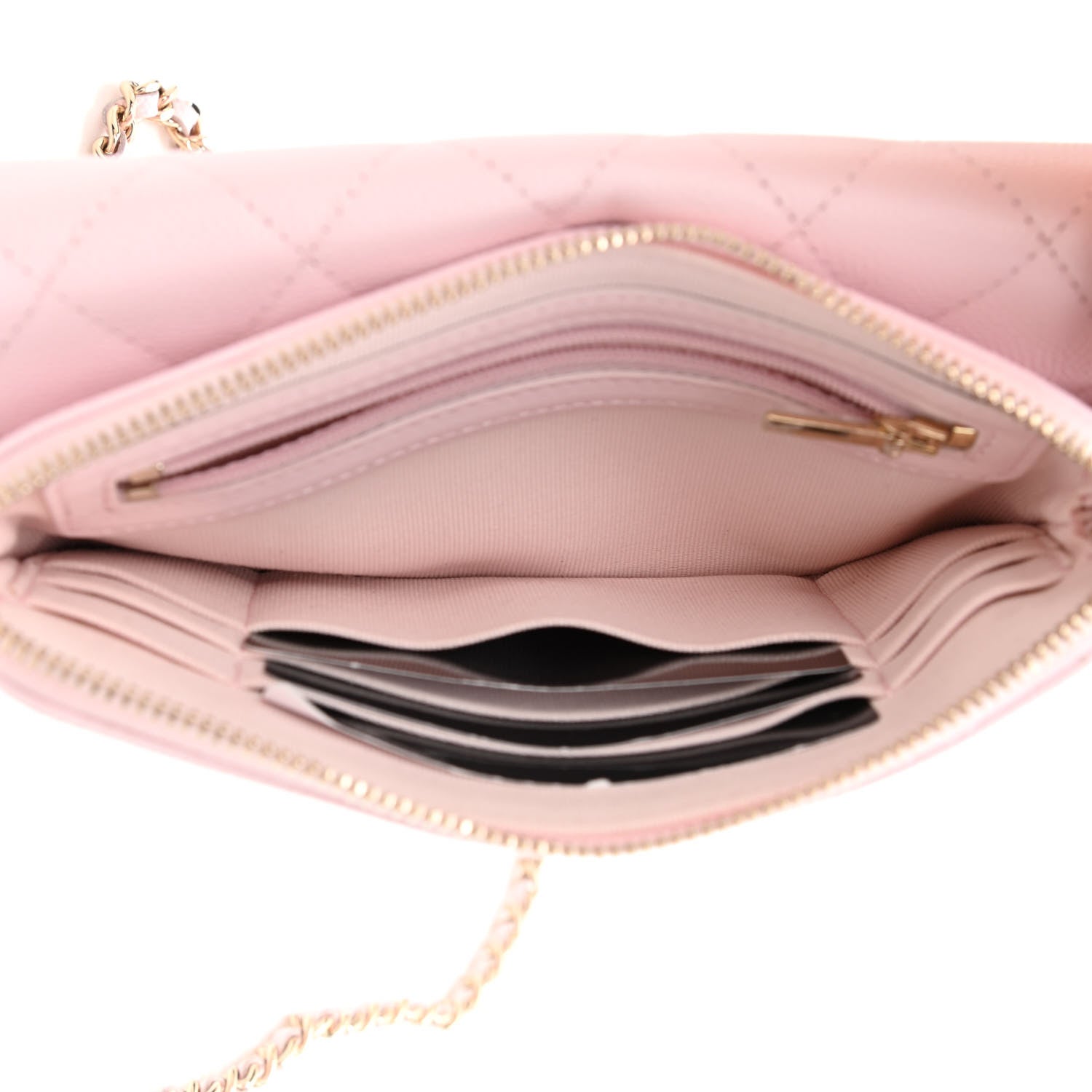 Chanel Caviar Quilted Flap Phone Holder With Chain Light Pink 6 of 13