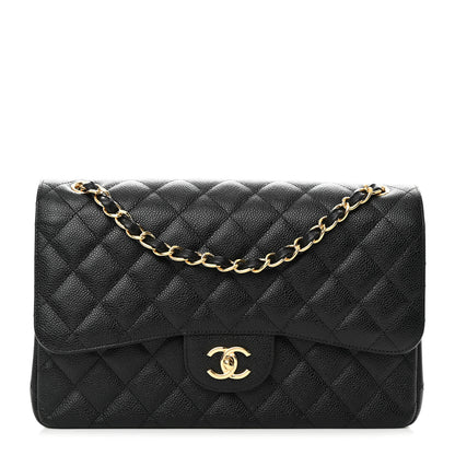 Chanel Caviar Quilted Jumbo Double Flap Black 1 of 13