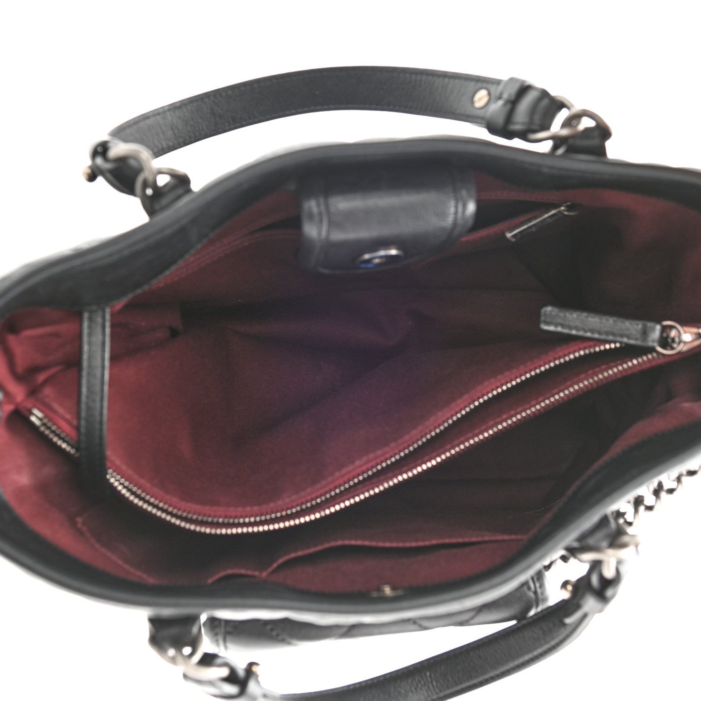 Calfskin Quilted Small Casual Riviera Tote Black