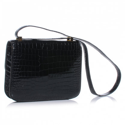 Hermes Porosus Crocodile Constance 23 Black 3 of 9