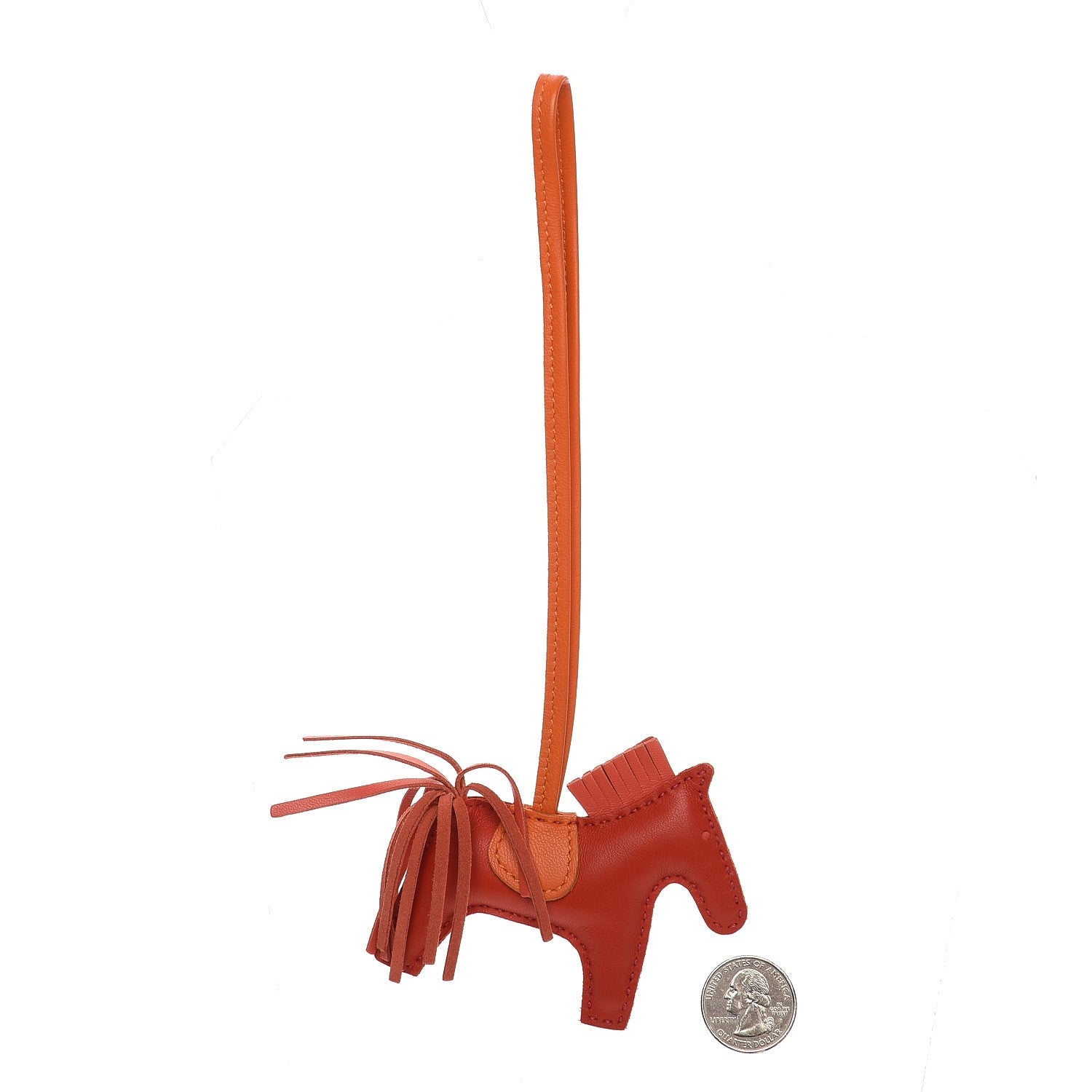 Hermes Milo Lambskin Grigri Rodeo Horse Bag Charm PM Rouge Rose Indien Jaipur Feu 2 of 4