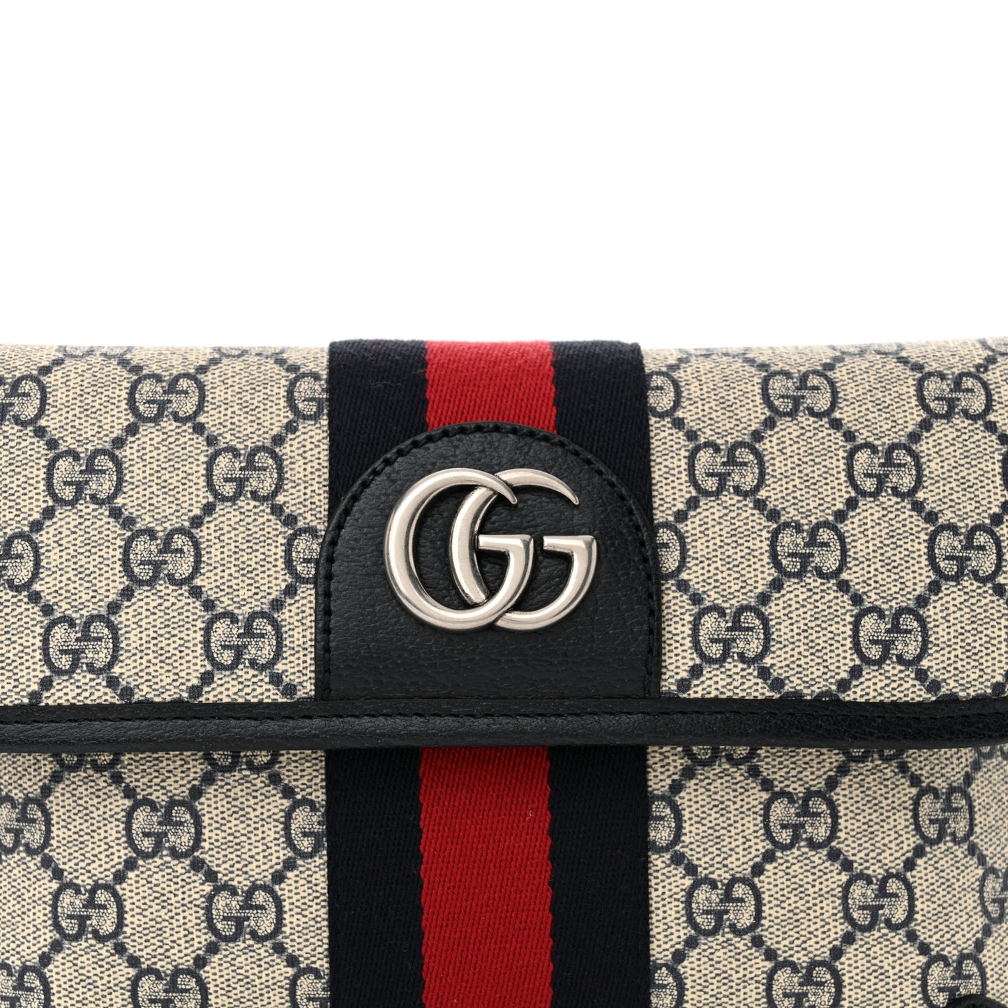 GG Supreme Monogram Web Small Ophidia Belt Bag 90 36 Beige Navy