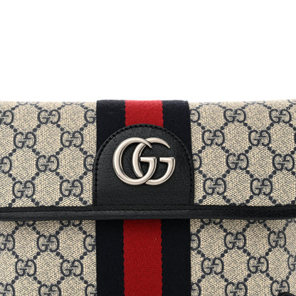 Gucci GG Supreme Monogram Web Small Ophidia Belt Bag 90 36 Beige Navy 8 of 11