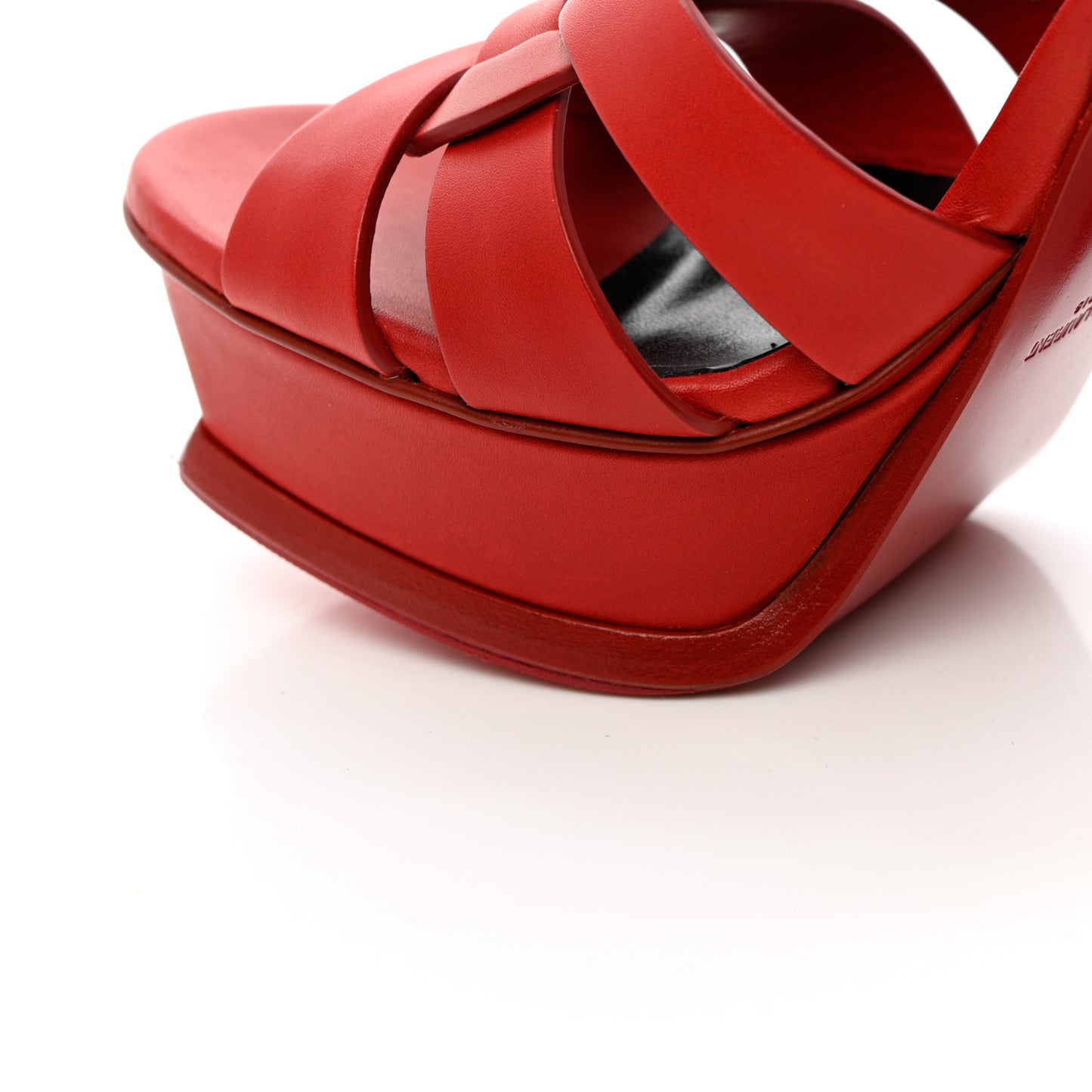 Calfskin Tribute 105 Platform Sandals 38.5 New Red