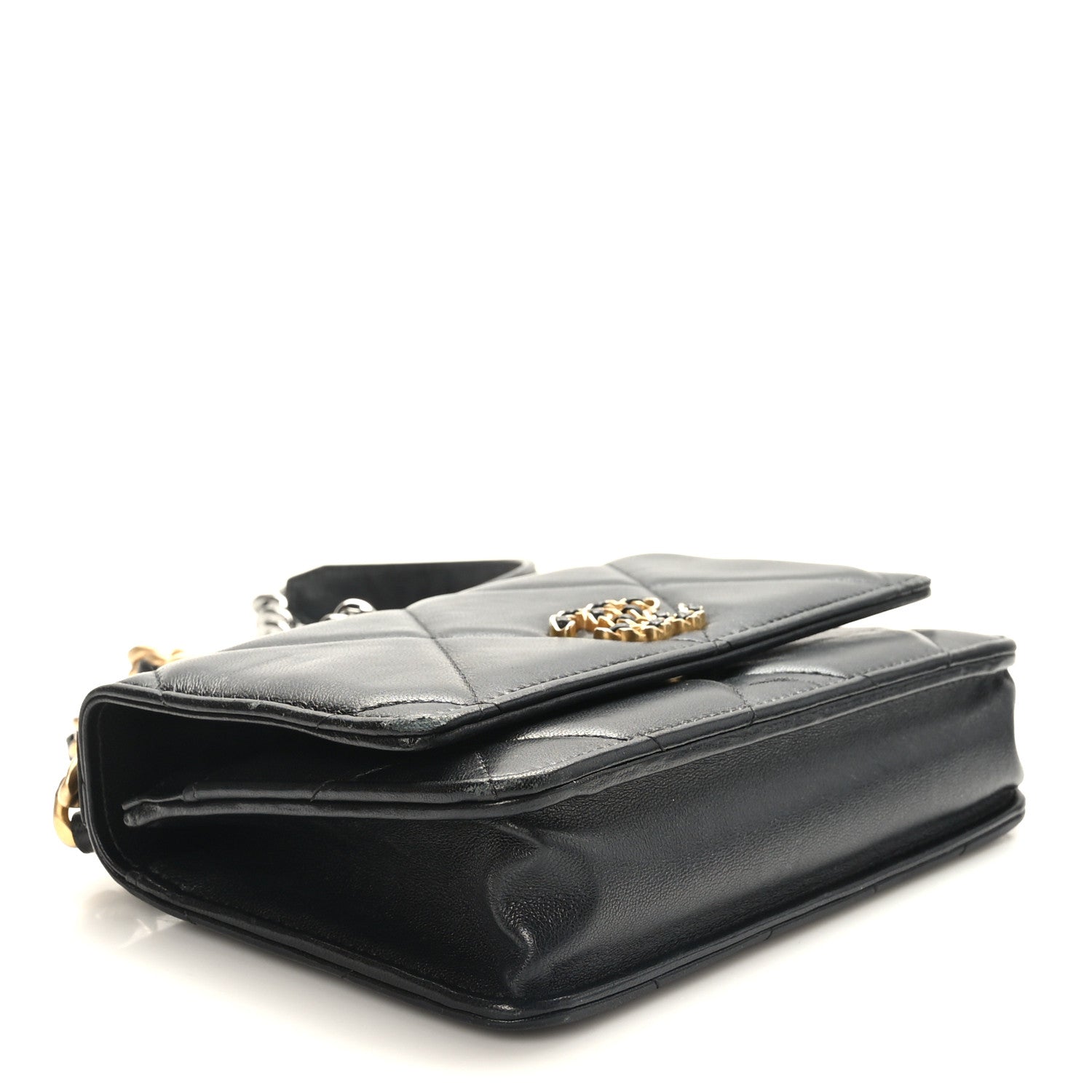 Chanel Lambskin Quilted Chanel 19 Wallet On Chain WOC Black 4 of 10