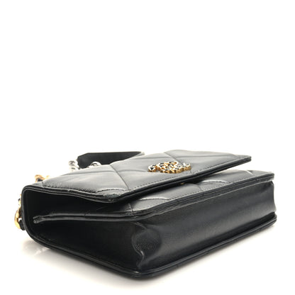Chanel Lambskin Quilted Chanel 19 Wallet On Chain WOC Black 4 of 10