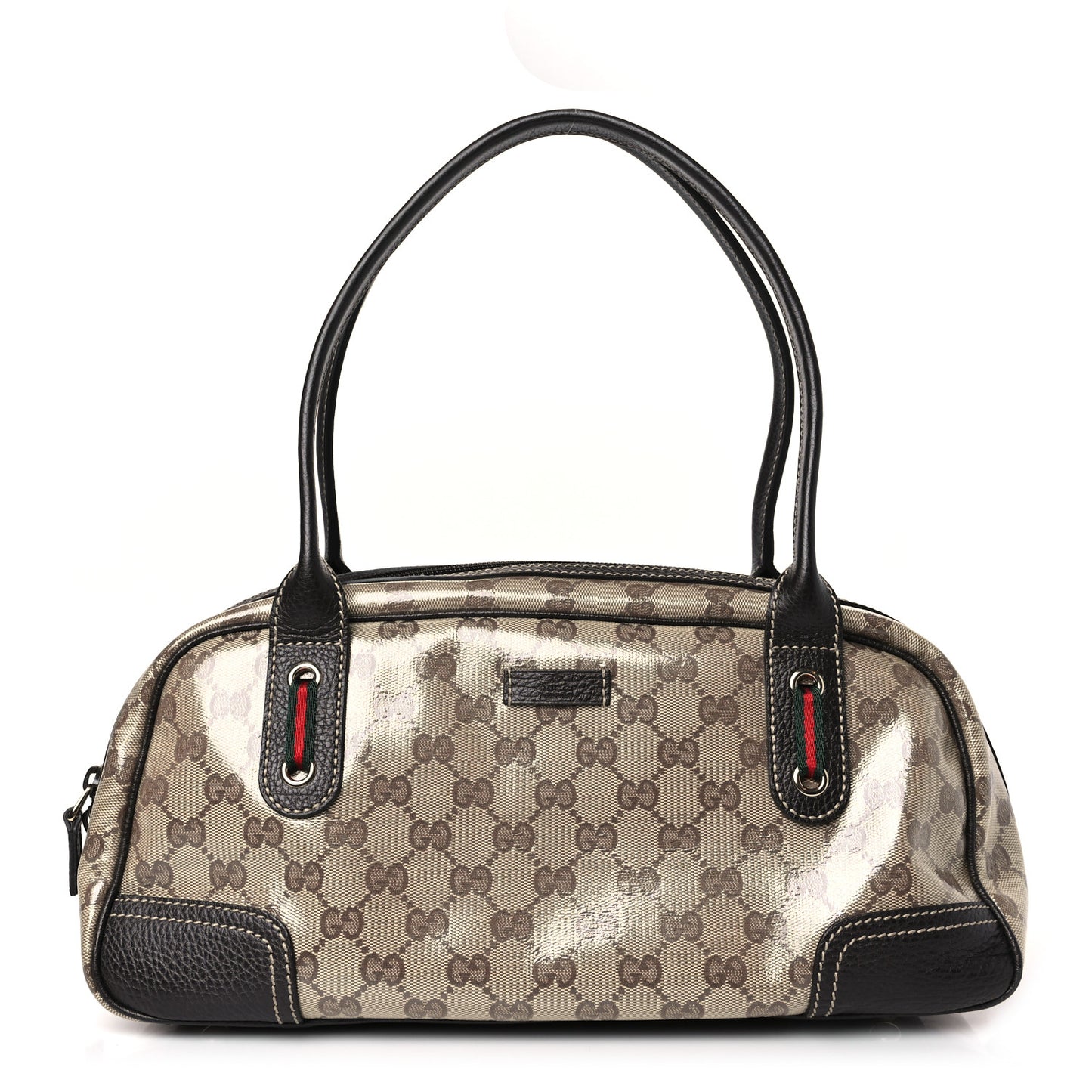 Crystal Monogram Web Princy Boston Brown