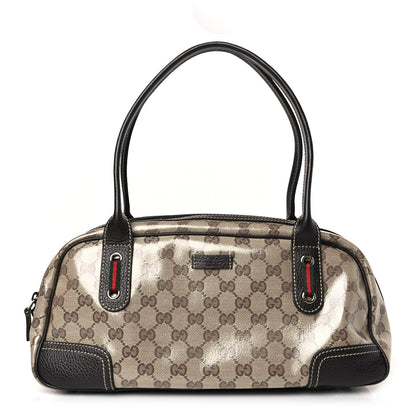 Gucci Crystal Monogram Web Princy Boston Brown 1 of 8