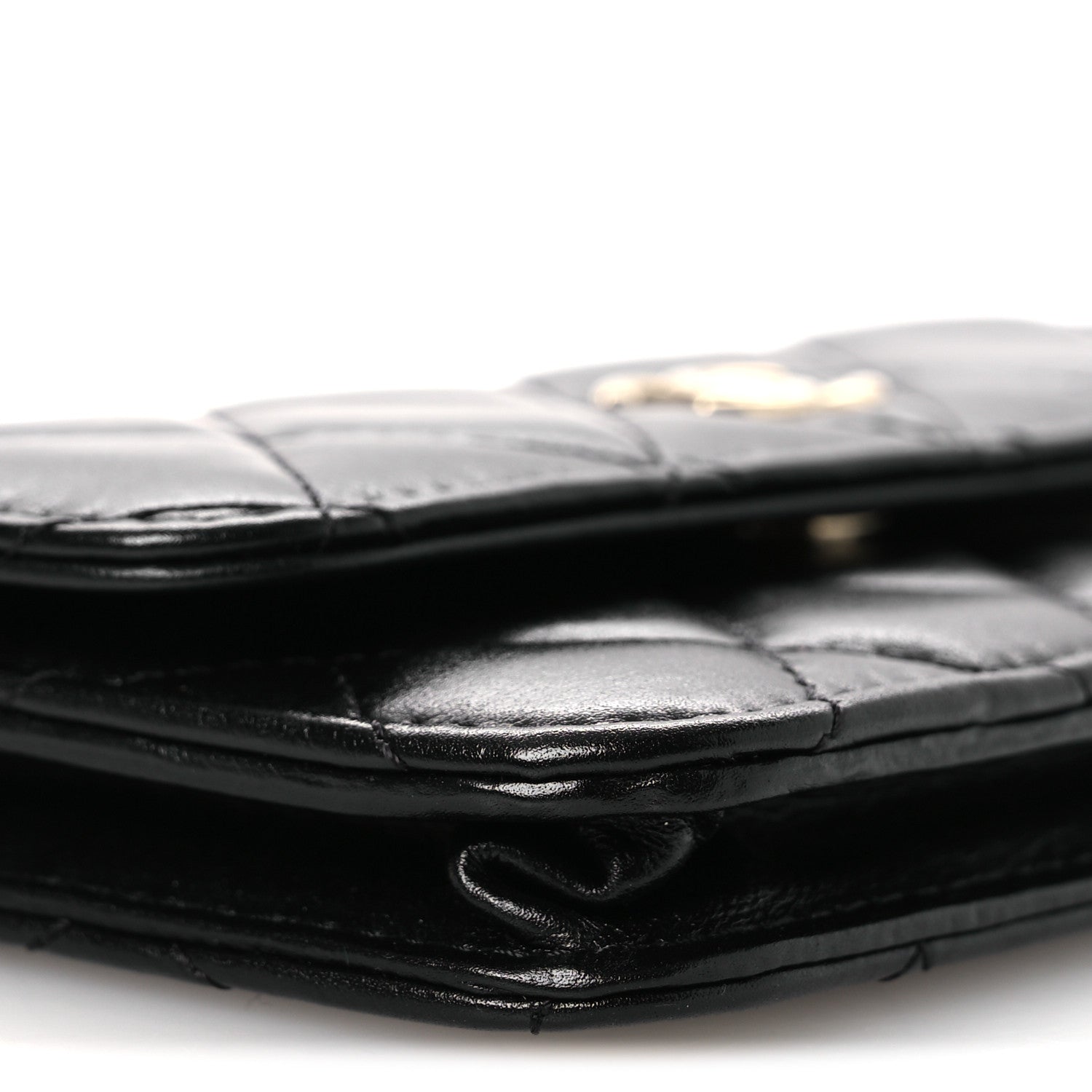 Chanel Calfskin Quilted Mini Maxi Pearls Wallet On Chain WOC Black 10 of 12