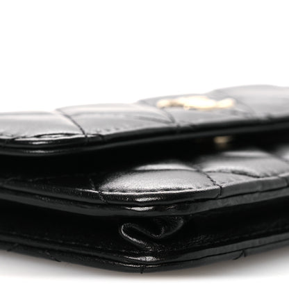 Chanel Calfskin Quilted Mini Maxi Pearls Wallet On Chain WOC Black 10 of 12