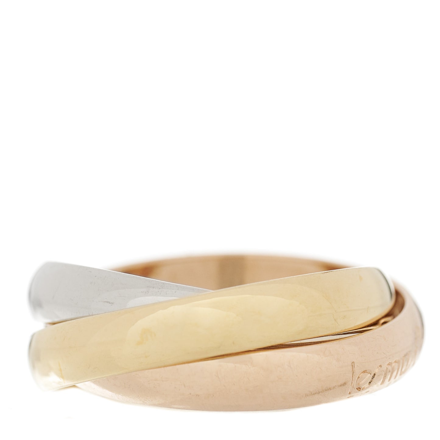 18K Pink Yellow White Gold Classic Les Must De Cartier Trinity Ring 52 6