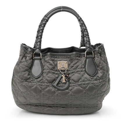 Christian Dior Nylon Cannage Tote Gray 1 of 10