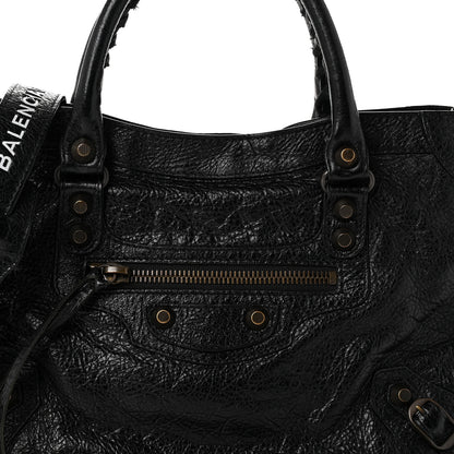 Balenciaga Agneau Classic Hardware S City Logo Strap Black White 7 of 9