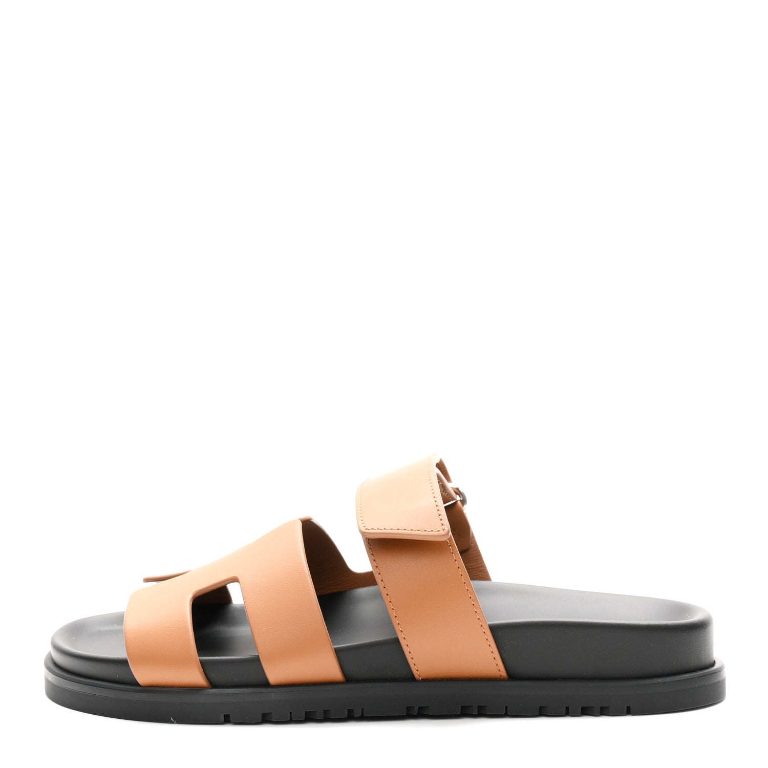 Hermes Calfskin Womens Chypre Sandals 36.5 Natural 1 of 10