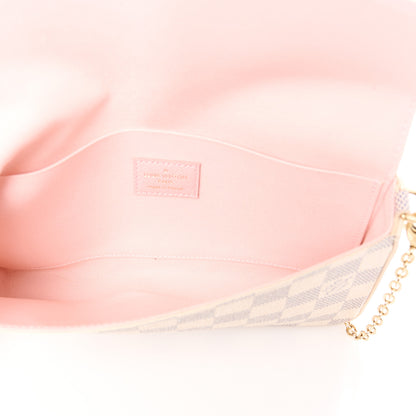 Louis Vuitton Damier Azur Pochette Felicie Chain Wallet Rose Ballerine 5 of 9