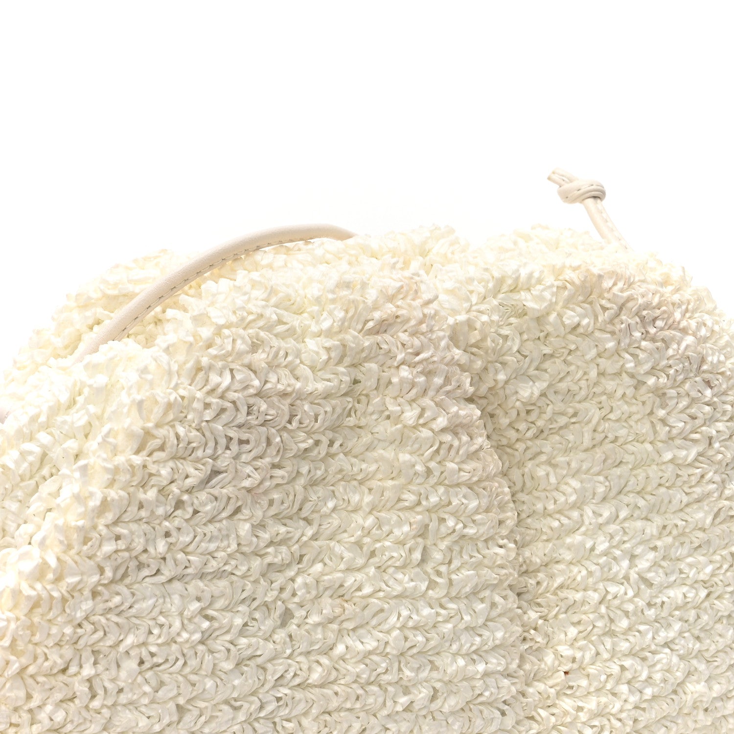 Bottega Veneta BOTTEGA VENETA Boucle Curly Raffia The Mini Pouch White Chalk 11 of 11