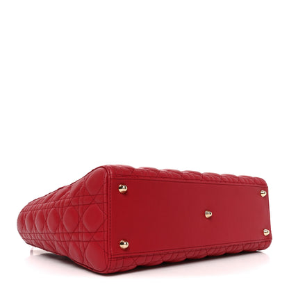 Christian Dior Lambskin Cannage Large Lady Dior Red 4 of 10