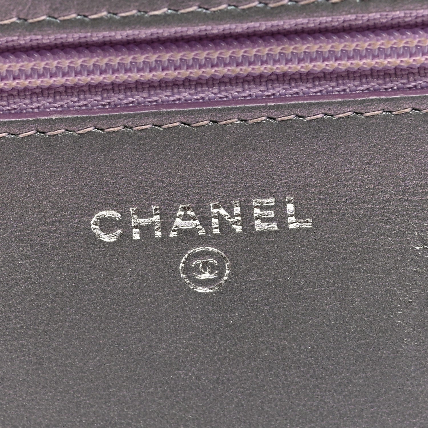 Chanel Iridescent Lambskin Quilted Reissue Wallet On Chain WOC Light Purple 6 of 10