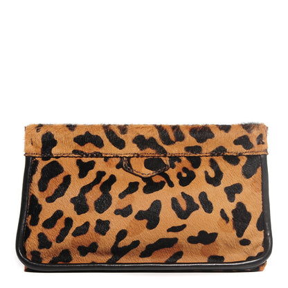 Prada Calf Hair Leopard Print Clutch Miele 1 of 10