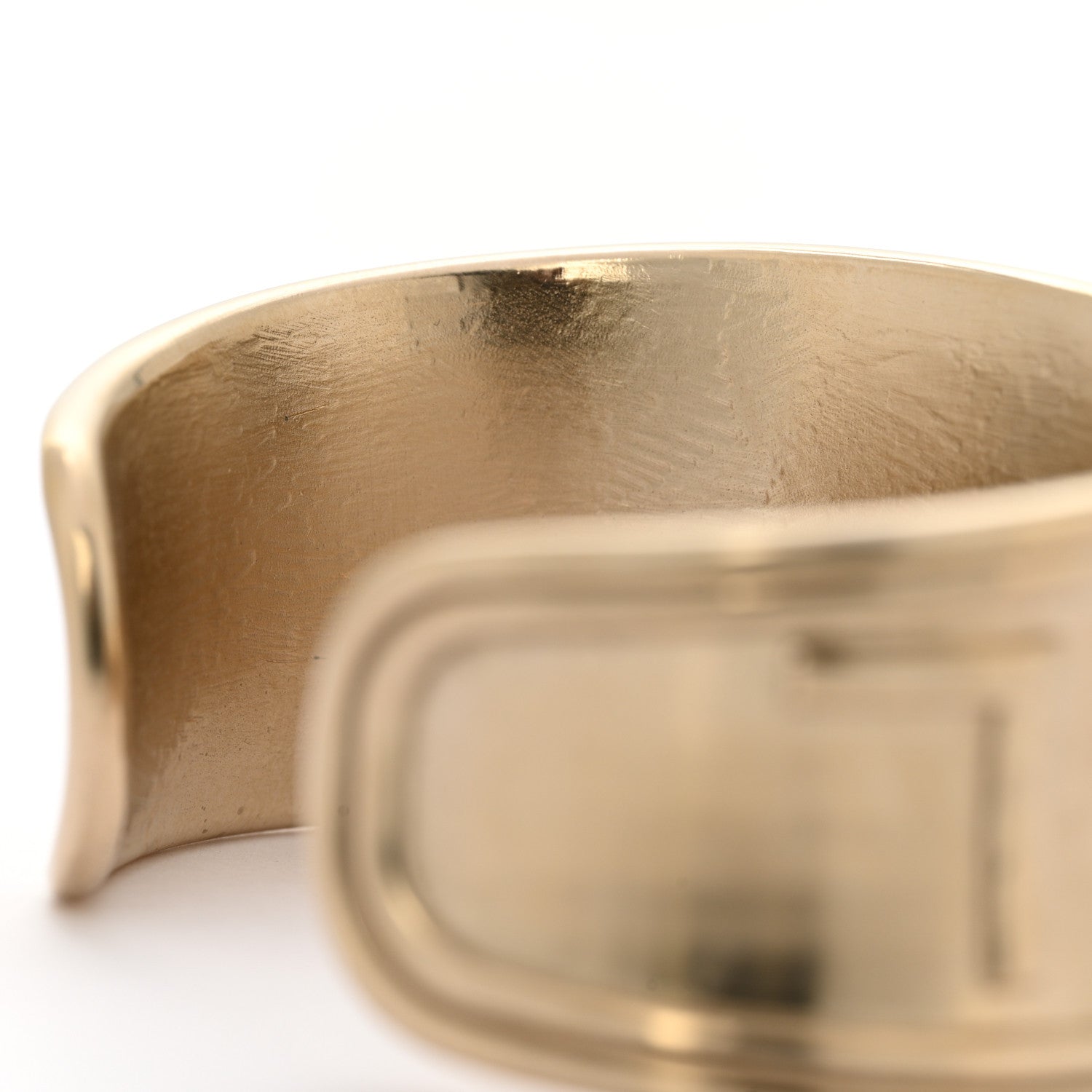 Chanel Metal Logo Cuff Bracelet Gold 6 of 6