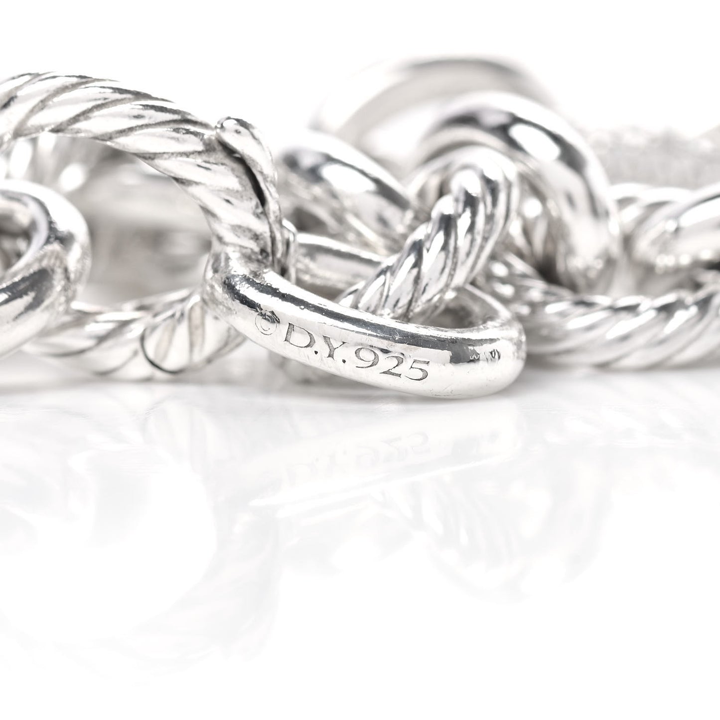 Sterling Silver Diamond 15mm Large Oval Link Bracelet